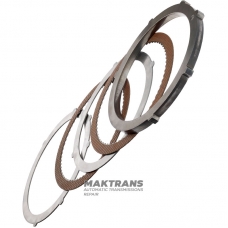 Overdrive Clutch Steel and Friction Disc Set FORD E4OD — E9TZ-7B164-A, E9TZ7B164A, E9TZ-7B442-A, E9TZ7B442A (2 friction discs, support disc thickness 12.50 mm)