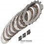 C4 Clutch ALLISON 1000, 2000, 2400 Steel and Friction Disc Set - 6 Friction Discs (1.90mm Thickness, 103 Teeth), Total Set Thickness 42.75mm, 29542192, 29542191, 29531049, 29546701, 29535640