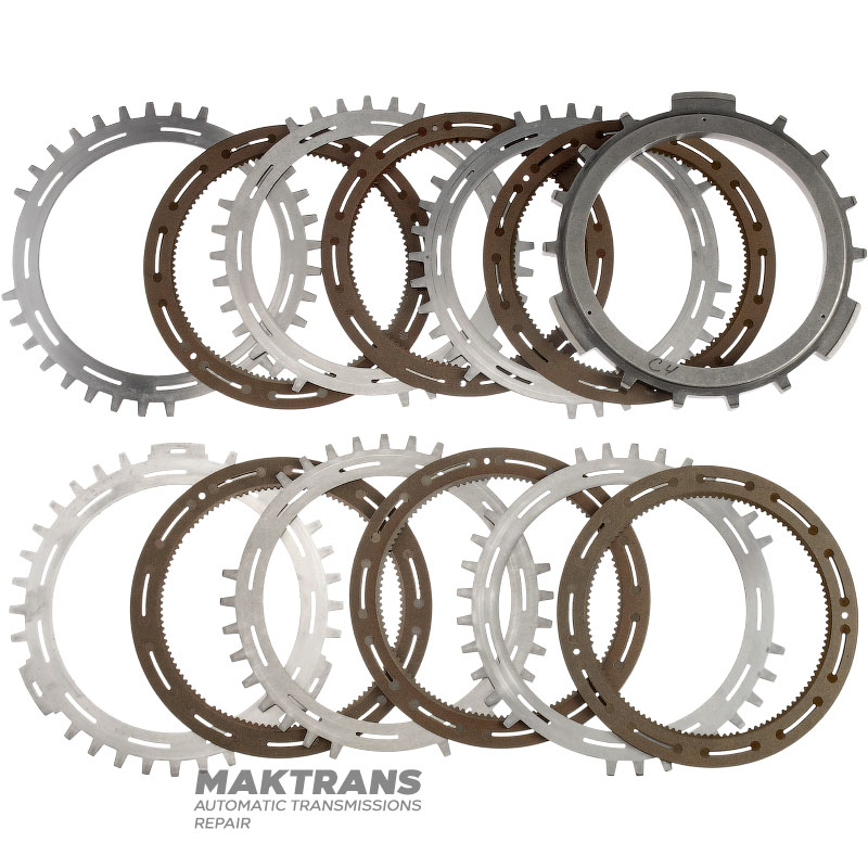 C4 Clutch ALLISON 1000, 2000, 2400 Steel and Friction Disc Set - 6 Friction Discs (1.90mm Thickness, 103 Teeth), Total Set Thickness 42.75mm, 29542192, 29542191, 29531049, 29546701, 29535640
