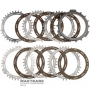 C4 Clutch ALLISON 1000, 2000, 2400 Steel and Friction Disc Set - 6 Friction Discs (1.90mm Thickness, 103 Teeth), Total Set Thickness 42.75mm, 29542192, 29542191, 29531049, 29546701, 29535640