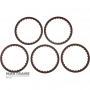 Set of friction discs FORD A Clutch, Low / Reverse Brake 6R60, 6R75, 6R80 - 5 friction discs (thickness 1.60 mm, outer Ø 187 mm, 30 teeth)