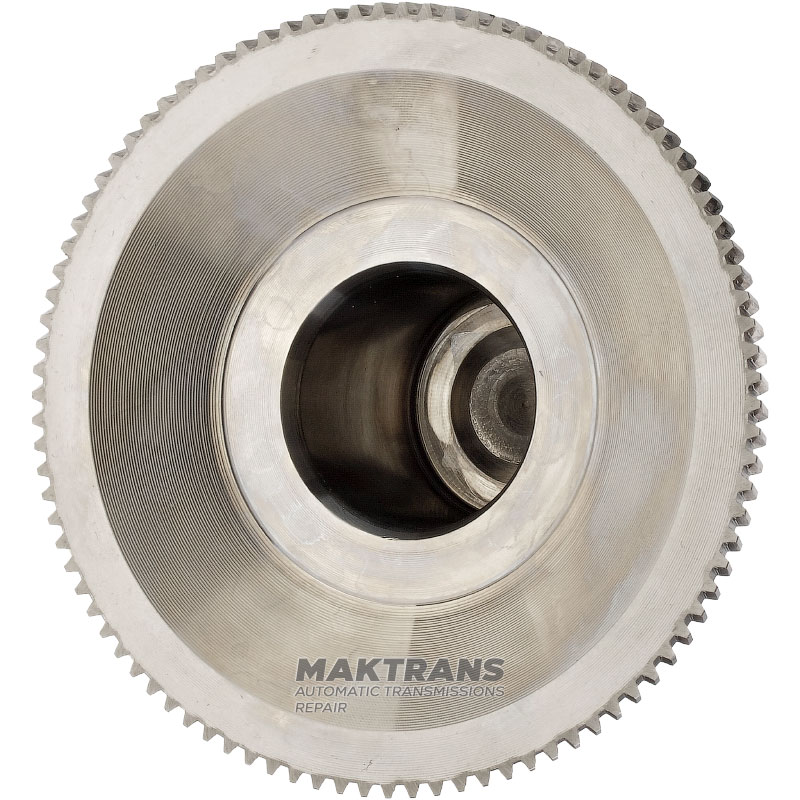 Intermediate shaft with flange ring gear OVERDRIVE FORD E4OD, 4R100 — E9TZ-7A658-A, overall height 150 mm, 30 splines (ext.Ø 25.15 mm)