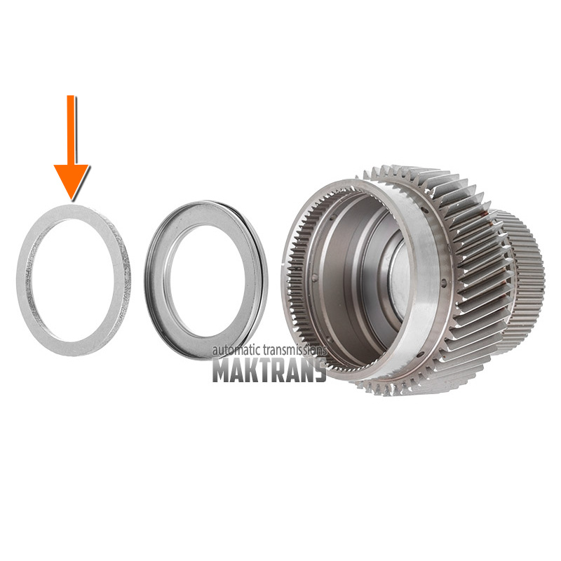 Sun gear №1 bearing spacer FORD 10R80 – thickness 3.25 mm, ext.Ø 57.05 mm, int.Ø 45.60 mm