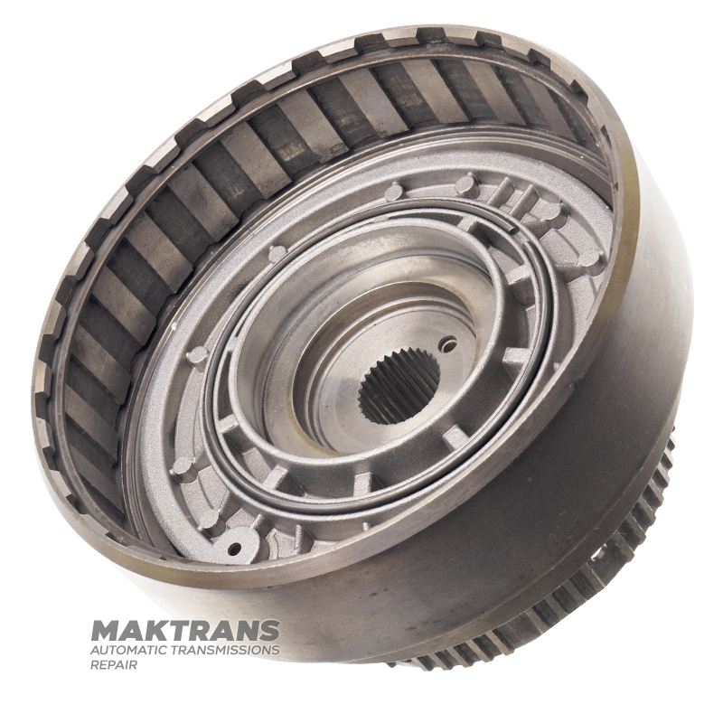 Forward drum clutch FORD E4OD, 4R100 — short splines, without piston return spring and clutch plates (for 4 friction plate clutch)