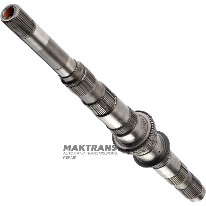 Secondary shaft VAG DSG DL501 0B5 — 0B5307215M (shaft length 587 mm), with a sleeve on the end side (inner Ø of the sleeve 16 mm)
