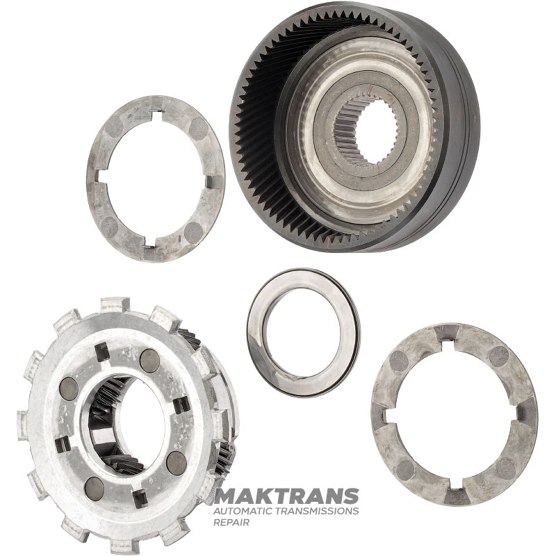 Rear planetary gear (aluminum housing) FORD E4OD, 4R100 — 4 satellites (20 teeth, outer Ø 34.20 mm, 12 teeth on the crown), ring gear 74 teeth