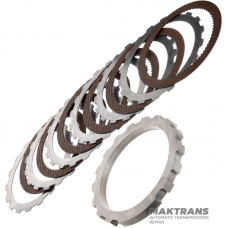 Set of steel and friction discs LOW / REVERSE Clutch FORD E4OD - 6 friction discs (total thickness of the set 36.85 mm)