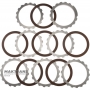 Set of steel and friction discs LOW / REVERSE Clutch FORD E4OD - 6 friction discs (total thickness of the set 36.85 mm)