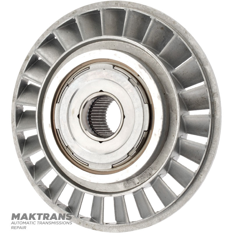 Reactor wheel of the VAG 09G torque converter — marking 46A040 (ext.Ø 177.75 mm, 38 splines)