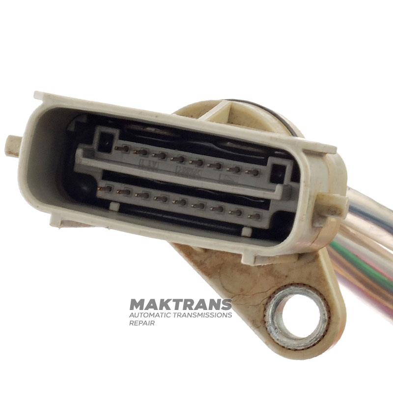 Wiring of hydraulic unit TOYOTA A760E, A760F — connector 17 pins, 2 temperature sensors
