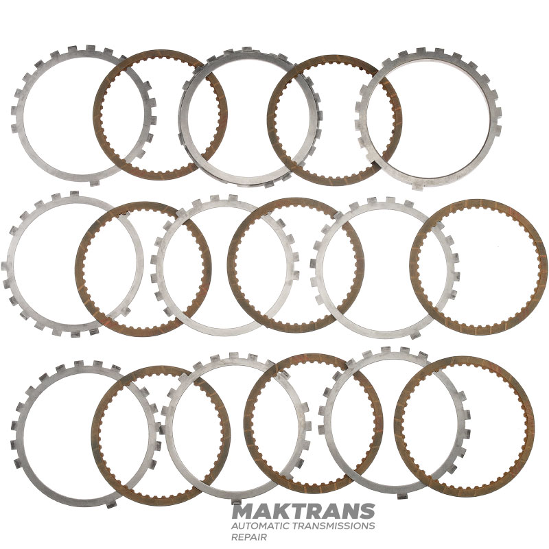 Set of steel and friction discs Low / Reverse Brake A760E, A760F - 8 friction discs (total thickness of the set 36.75 mm)