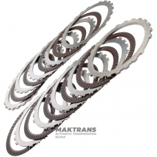 B2 (Low/Reverse) Brake Steel and Friction Disc Set - 68253908AA, 68253907AA, 9 Friction Discs (Total Set Thickness 53.05mm)
