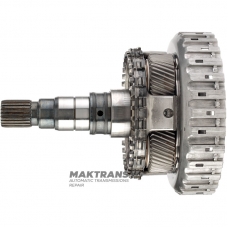 Rear planetary gear No.4 (complete with output shaft), D-clutch drum (empty, without discs) ZF 8HP70 1087242223 - overall height 233 mm, 4 satellites, 23 splines (ext.Ø 30.79 mm)