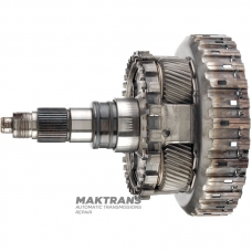Rear planetary gear No.4 complete with output shaft, D-clutch drum (empty, without discs) ZF 8HP70 2WD — (overall height 224 mm, 4 satellites, 43 splines (ext.Ø 34.70 mm)