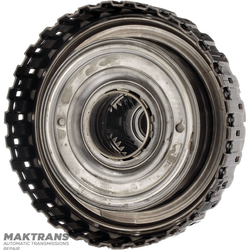 Rear planetary gear No.4 complete with output shaft, D-clutch drum (empty, without discs) ZF 8HP70 2WD — (overall height 224 mm, 4 satellites, 43 splines (ext.Ø 34.70 mm)