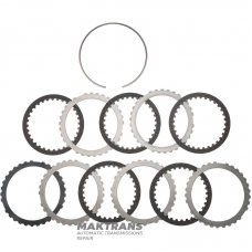 Set of steel and friction discs A Clutch ZF 8HP70, 8HP55A - without support disc, 5 friction discs (ext.Ø 145.50 mm, 32 teeth, thickness 1.60 mm)