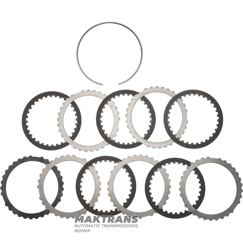 Set of steel and friction discs A Clutch ZF 8HP70, 8HP55A - without support disc, 5 friction discs (ext.Ø 145.50 mm, 32 teeth, thickness 1.60 mm)