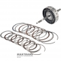 Input shaft, drum HIGH / LOW Clutch MAZDA CW6A-EL, EW6A-EL - total shaft length 308 mm, HIGH Clutch (3 friction discs), LOW Clutch (4 friction discs)