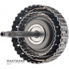 Input shaft, drum HIGH / LOW Clutch MAZDA CW6A-EL, EW6A-EL - total shaft length 308 mm, HIGH Clutch (3 friction discs), LOW Clutch (4 friction discs)