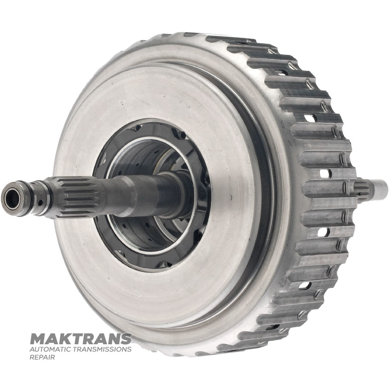 Input shaft, drum HIGH / LOW Clutch MAZDA CW6A-EL, EW6A-EL - total shaft length 308 mm, HIGH Clutch (3 friction discs), LOW Clutch (4 friction discs)