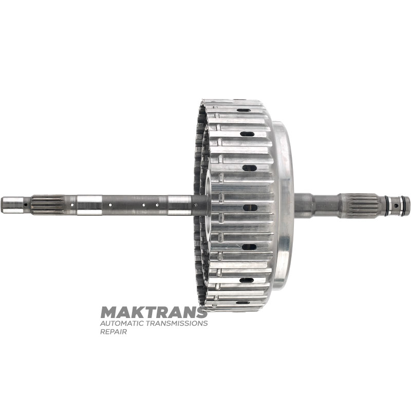 Input shaft, drum HIGH / LOW Clutch MAZDA CW6A-EL, EW6A-EL - total shaft length 308 mm, HIGH Clutch (3 friction discs), LOW Clutch (4 friction discs)