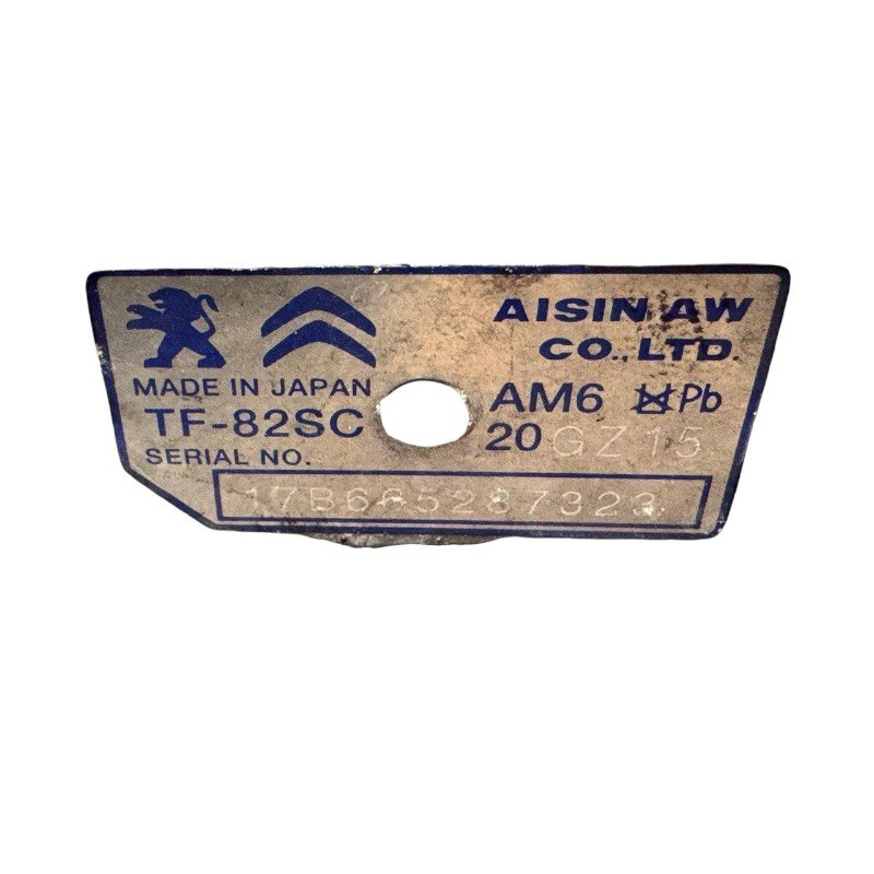 Automatic transmission assembly (without torque converter) AISIN WARNER TF-82SC, 2WD (FWD) — 20GZ15, (2.0 GT BlueHDi 180 16V)