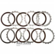 Reverse Brake FORD E4OD Steel and Friction Disc Set - 5 Friction Discs, 72 Teeth Per Disc (Total Set Thickness 32.75mm)