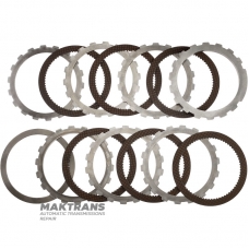 Reverse Brake FORD E4OD Steel and Friction Disc Set - 6 Friction Discs, 72 Teeth Per Disc (Total Set Thickness 36.70mm)