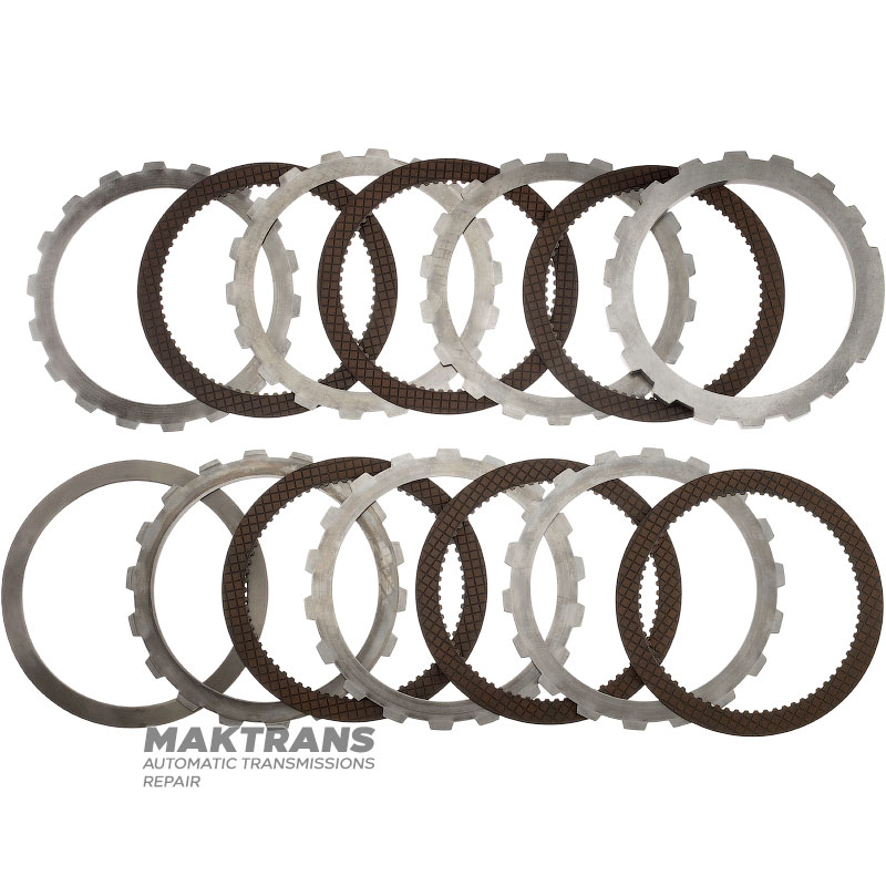Reverse Brake FORD E4OD Steel and Friction Disc Set - 6 Friction Discs, 72 Teeth Per Disc (Total Set Thickness 36.70mm)