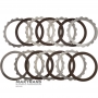Reverse Brake FORD E4OD Steel and Friction Disc Set - 6 Friction Discs, 72 Teeth Per Disc (Total Set Thickness 36.70mm)