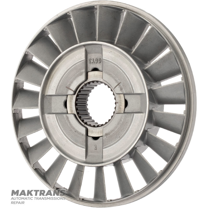 JATCO JF404E torque converter reactor wheel — marking Y3, outer Ø 148.25 mm, 30 splines