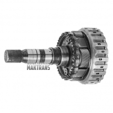 Rear Planetary Gear No.4, Output Shaft, Drum D Clutch (Empty, No Discs) ZF 8HP45 4WD - Overall Height 260mm, 43 Splines, 4 Pinions (37 Teeth on Pinions)