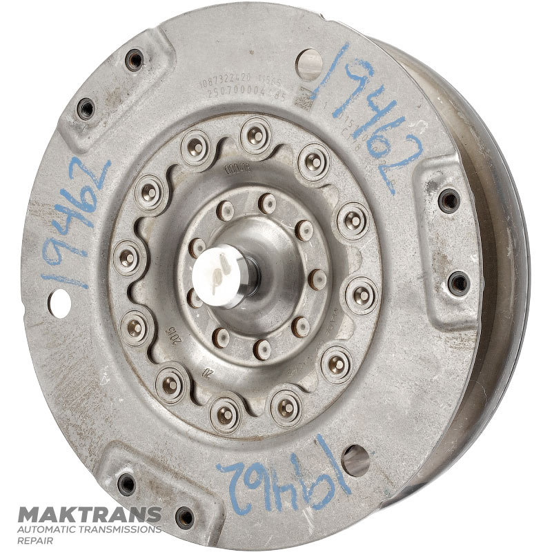 Front cover of torque converter ZF 8HP70 — 1087322420 (outer pilot 33.95 mm, height 35 mm), marking of torque converter 000418