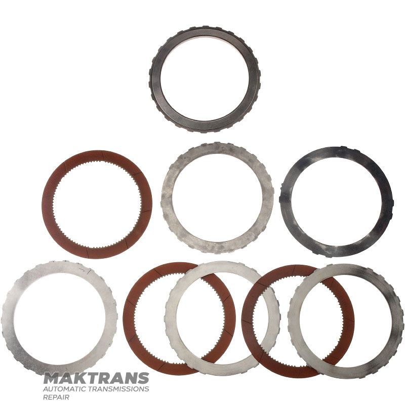 Set of steel and friction discs FORWARD Clutch FORD E4OD, 4R100 - 3 friction discs (total thickness without spring disc 23.85 mm), F2TZ-7B164-A, C6AZ-7B442-A, E9TZ-7B442-D