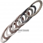 Set of steel and friction discs FORWARD Clutch FORD E4OD, 4R100 - 3 friction discs (total thickness without spring disc 23.85 mm), F2TZ-7B164-A, C6AZ-7B442-A, E9TZ-7B442-D