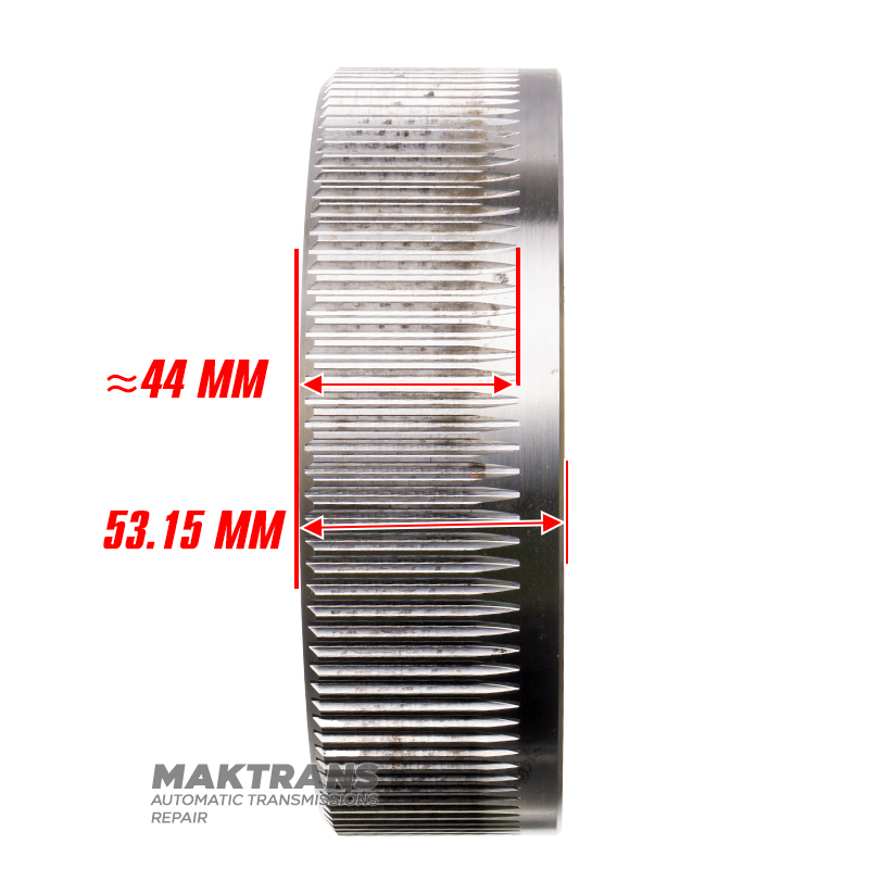 Planetary gear P1 (front) ALLISON 1000, 2000 — 4 satellites (25 teeth), ring gear height 53.15 mm (hub height C3 ≈ 44 mm) 29541704, 29541008, 29546706, 29537433