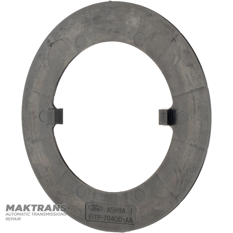 Sliding washer (plastic) FORD E4OD, 4R100 — F1TP-7G400-AA (outer Ø 117 mm, inner Ø 76.20 mm, thickness 1.57 mm, height 5.85 mm)
