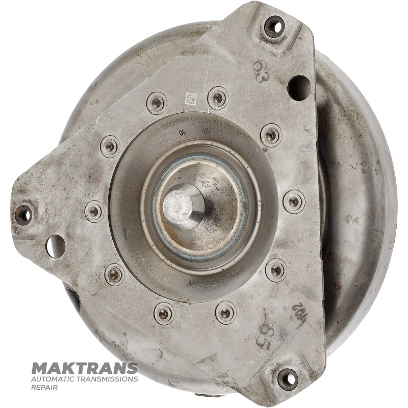 Front cover of torque converter ZF 6HP26 — 206 503 (outer Ø of housing 282.70 mm, outer Ø of pilot 34.95 mm, 3 mounting holes)