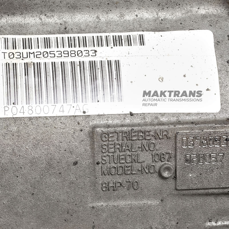 Automatic transmission (complete, without torque converter) ZF 8HP70 4WD — P04800747AG, 1087020037
