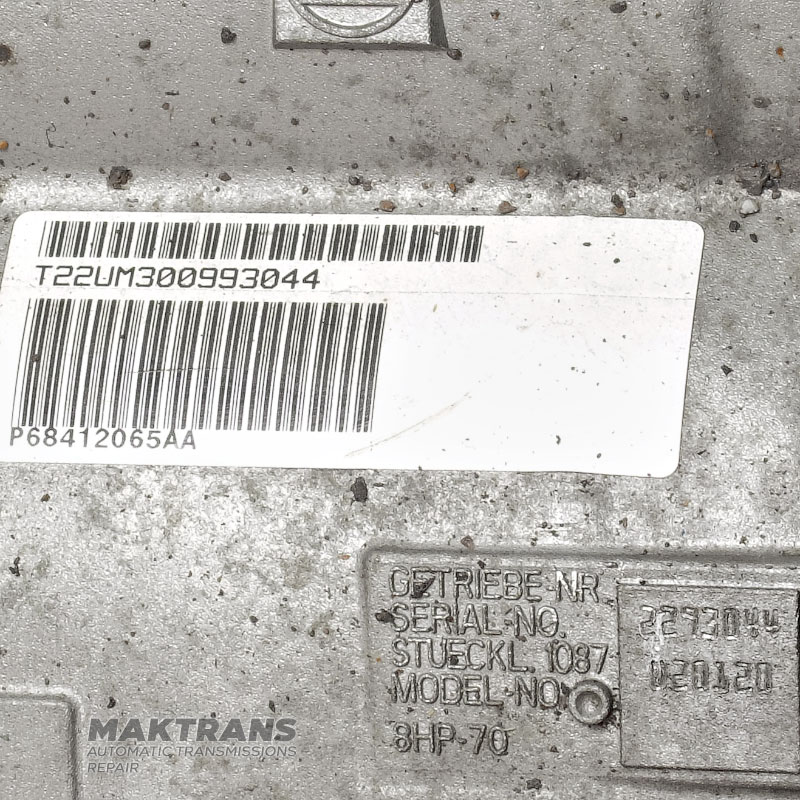 Automatic transmission (complete, without torque converter) ZF 8HP70 4WD — P68412065AA, 1087020120