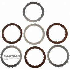 Set of steel and friction discs for Mercedes-Benz 722.9 torque converter - 3 friction discs (total thickness of the set 17.70 mm)