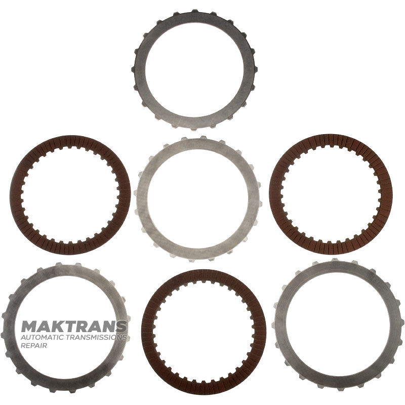 Set of steel and friction discs for Mercedes-Benz 722.9 torque converter - 3 friction discs (total thickness of the set 17.70 mm)