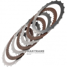 Set of steel and friction discs for Mercedes-Benz 722.9 torque converter - 3 friction discs (total thickness of the set 17.70 mm)