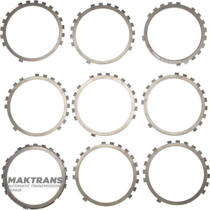 Set of steel wheels B4 / Low-Reverse Brake TOYOTA A750 E/F 3568404010 356940C010 3568904010 - 7 steel wheels (thickness 1.80 mm), support disc (thickness 9 mm)