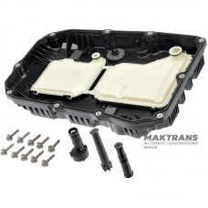 Mercedes-Benz 725.0 oil filter pan — 7252703114, 7252704012, 7252707911 (with oil level tubes and mounting bolts)