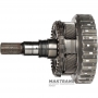 Output shaft, D-clutch drum, planetary gear #4 ZF 8HP70, 1102242079 - overall height 233 mm, 4 satellites (37 teeth), 23 splines (ext. Ø 30.80 mm, spline length 50 mm), removable parking gear