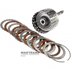 Input shaft, E Clutch drum FORD 6R60, 6R75, 6R80 - overall height 312 mm, 71 teeth (ext. Ø 136.05 mm), 6 friction discs, 9L2B-7L668-AA