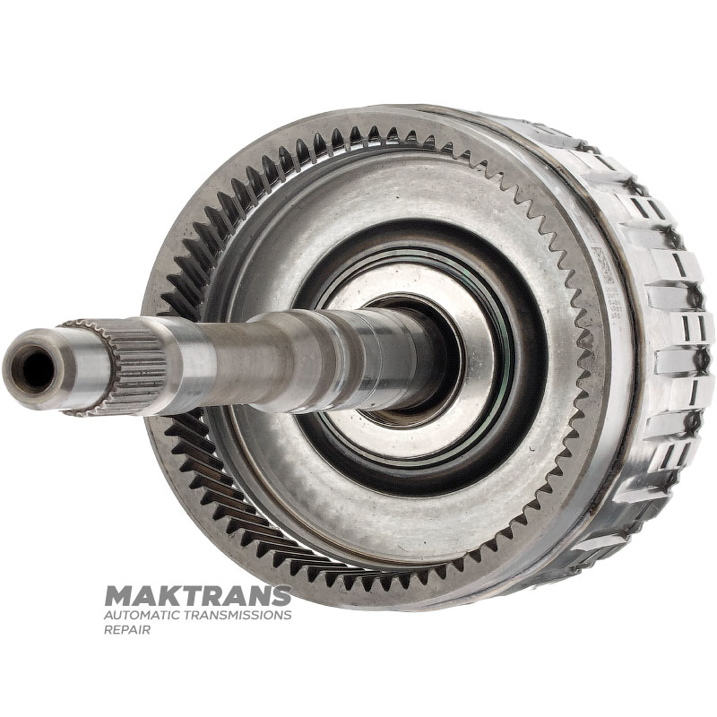 Input shaft, E Clutch drum FORD 6R60, 6R75, 6R80 - overall height 312 mm, 71 teeth (ext. Ø 136.05 mm), 6 friction discs, 9L2B-7L668-AA