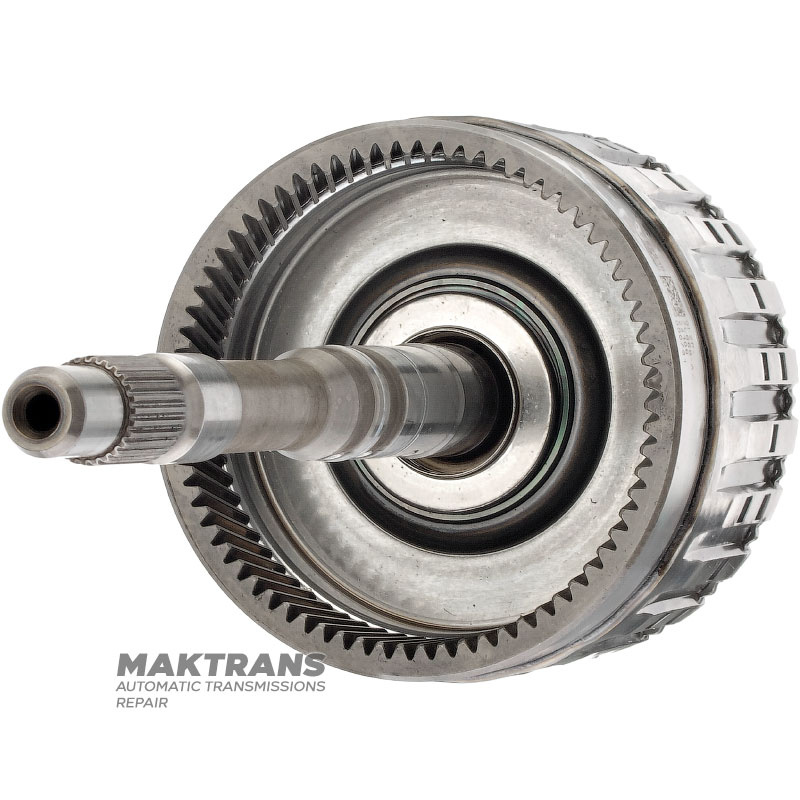 Input shaft, E Clutch drum (empty, without discs) FORD 6R60, 6R75, 6R80 - overall height 312 mm, 71 teeth (outside Ø 136.05 mm), for 6 friction discs, 9L2B-7L668-AA