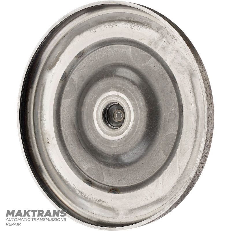 Aisin Warner AW55-50SN, AW55-51SN torque converter front cover — torque converter marking 43A120, overall height 52 mm, outer housing diameter, outer pilot diameter 20.90 mm, 3 mounting holes (internal diameter 8.80 mm)